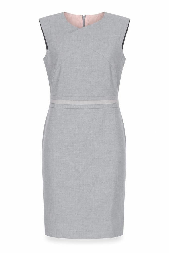 Oasis Women’s Grey Sheath Dress Size 6 Sleeveless Workwear Office