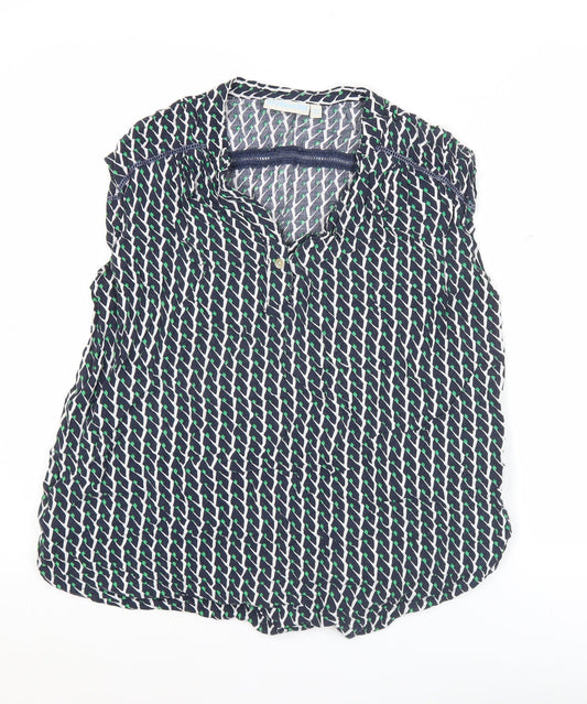JoJo Maman Bébé Women's Multicoloured Geometric Sleeveless Tunic Blouse Size S