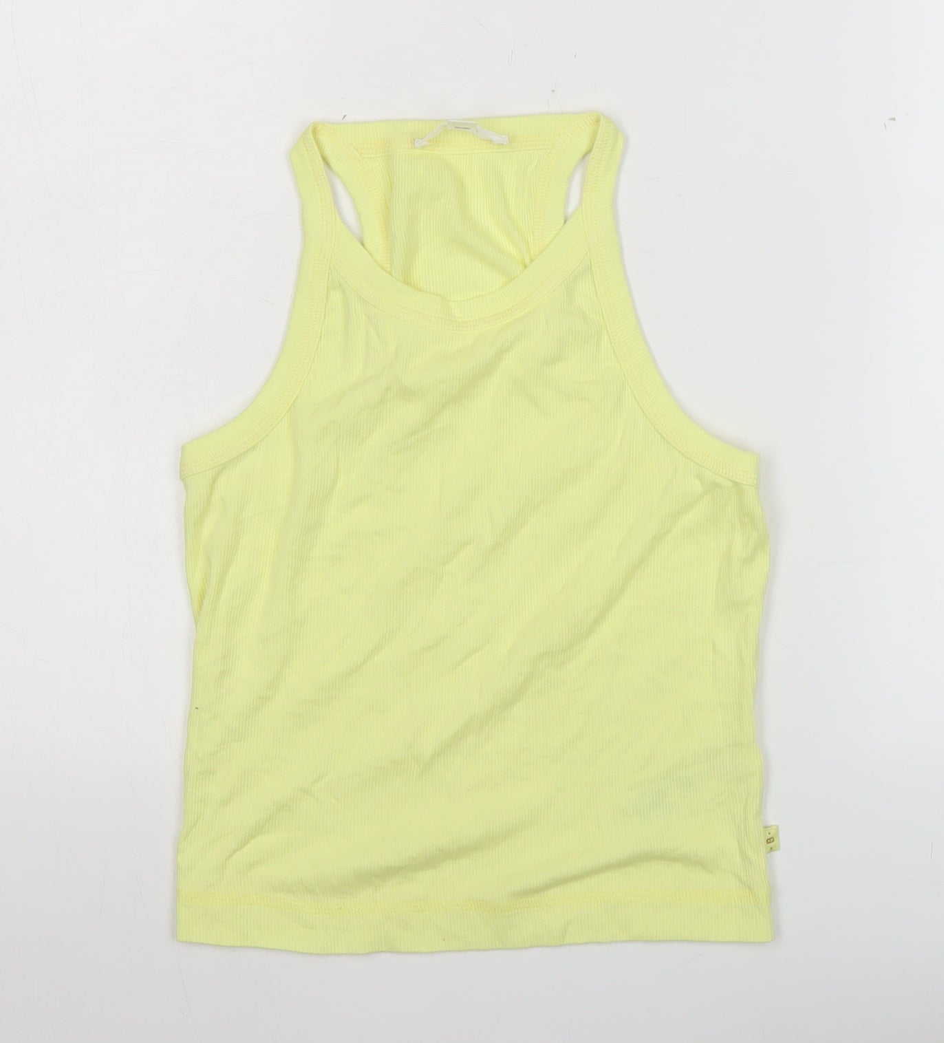 B By Boutique Women’s Yellow Racerback Tank Top M Cotton Blend
