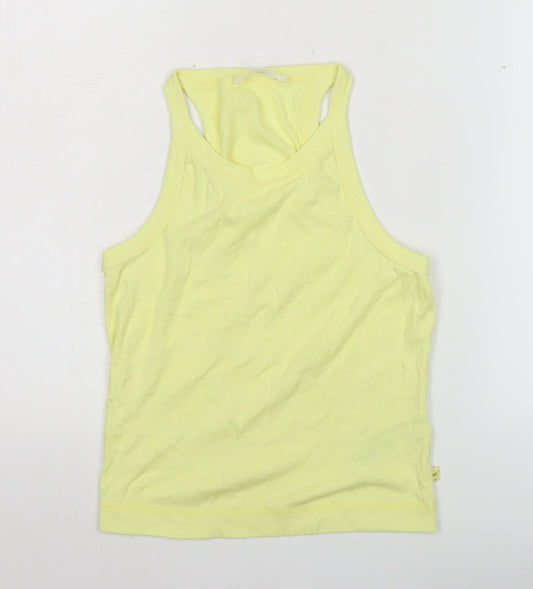 B By Boutique Women’s Yellow Racerback Tank Top M Cotton Blend