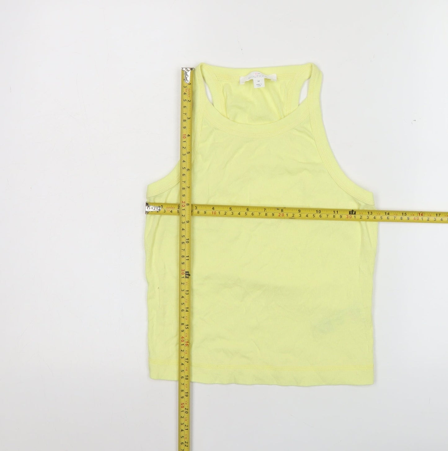 B By Boutique Women’s Yellow Racerback Tank Top M Cotton Blend