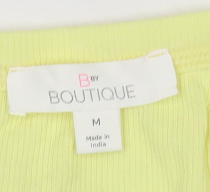 B By Boutique Women’s Yellow Racerback Tank Top M Cotton Blend