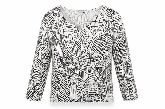 New Sensation Women’s Multicoloured Long Sleeve V-Neck Top S