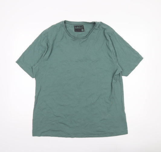 Juice Men’s Green 2XL Crew Neck Short Sleeve Cotton T-Shirt