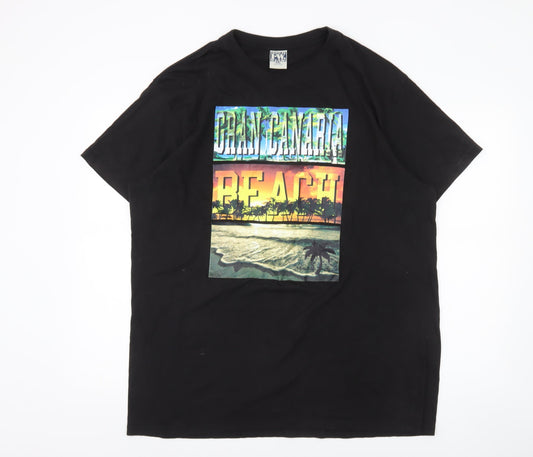 Impulse Wear Men’s Black 2XL Gran Canaria Beach Graphic T-Shirt