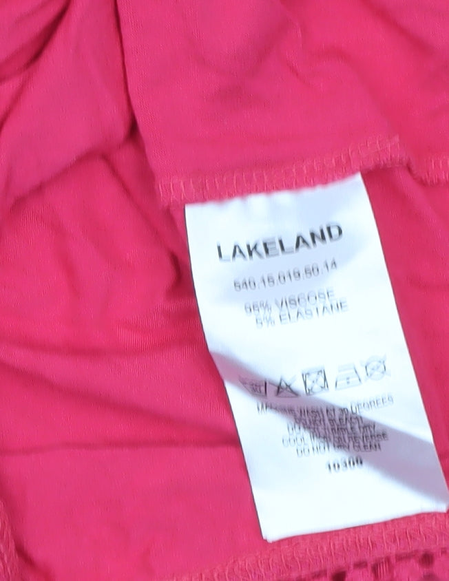 Lakeland Womens Pink Size 14 Sleeveless Embroidered Tank Top