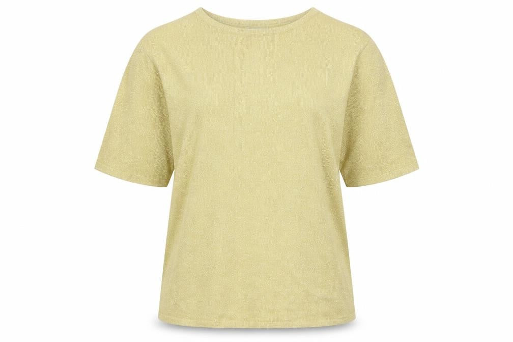 Yarnworks Womens Gold Glitter Knit Pullover Jumper Size S