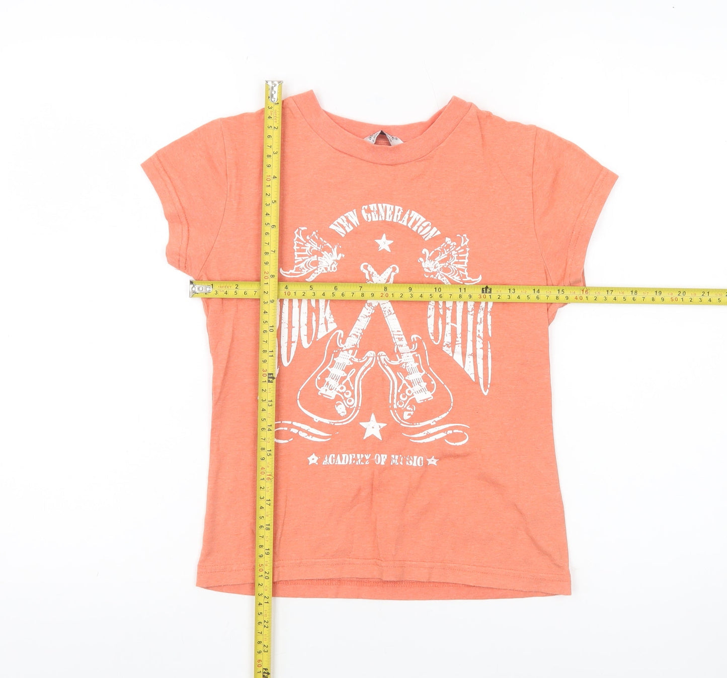 Atmosphere Womens Orange Rock Graphic T-Shirt Size 8 UK