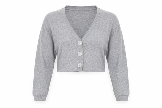 Zara Women’s Grey S V-Neck Button Knit Cardigan Jumper