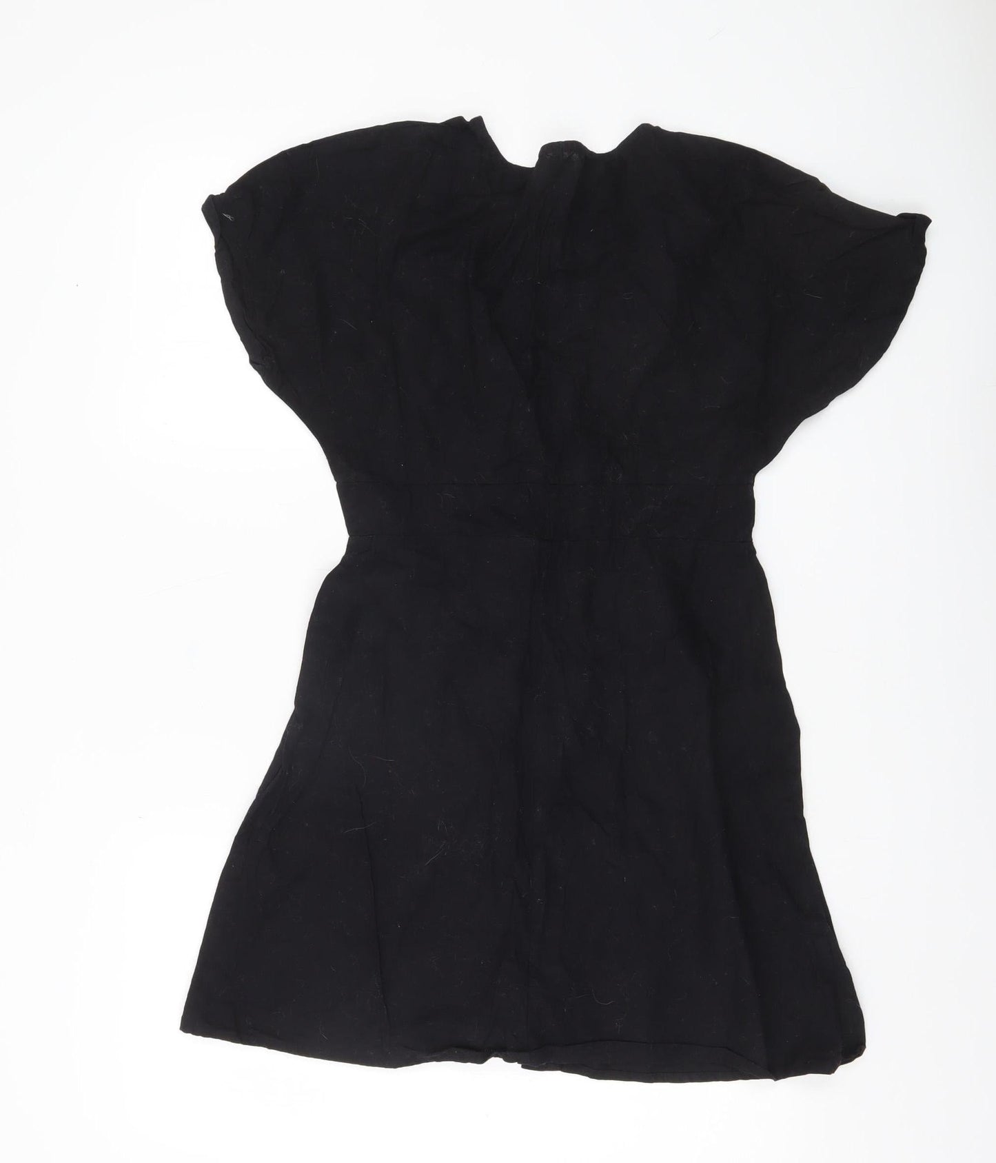 ASOS Women’s Black Size 6 Short Shirt Dress Cotton V-Neck Casual