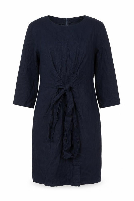 ASOS Women’s Blue Linen Blend Sheath Dress UK 10 Knee Length 3/4 Sleeve