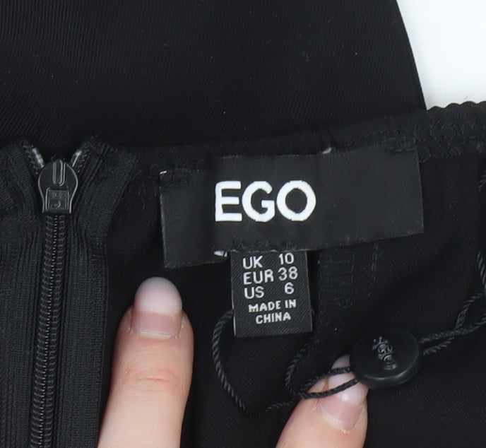 EGO Women’s Black Size 10 Strapless Bodycon Mini Dress