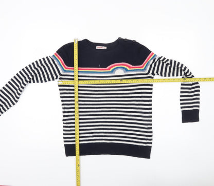 Back view of Cath Kidston women’s xs multicoloured striped crew neck jumper