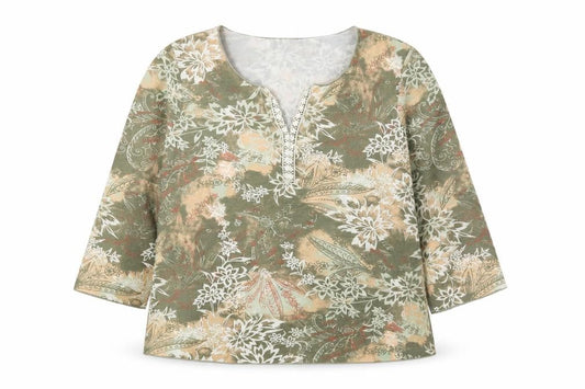 Front view of Principles women’s multicoloured floral tunic blouse, size UK 16