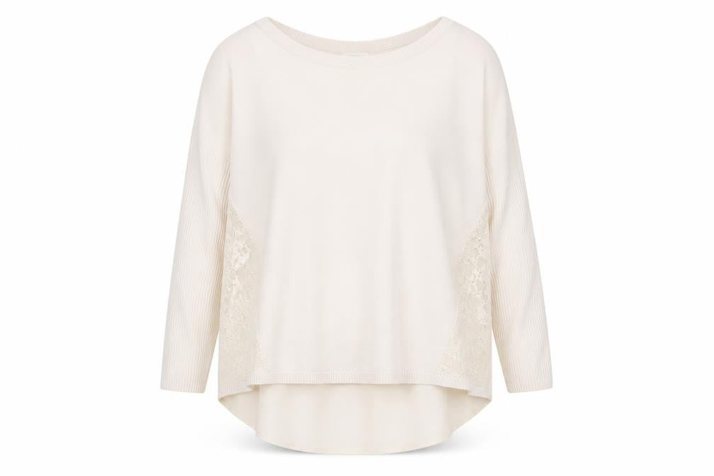 River Island Women’s Beige Lace Panel Pullover Jumper Size 12