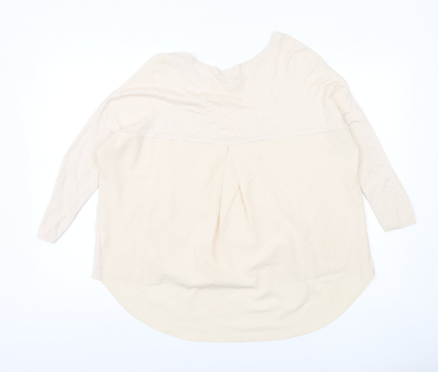 River Island Women’s Beige Lace Panel Pullover Jumper Size 12