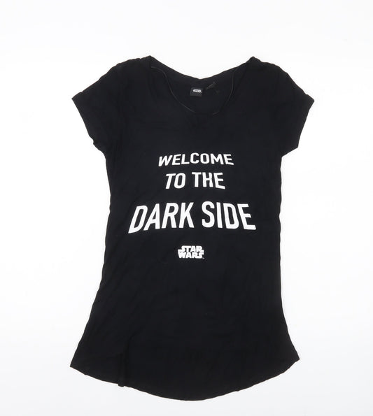 Star Wars Women Black Size 8 Scoop Neck Short Sleeve T-Shirt
