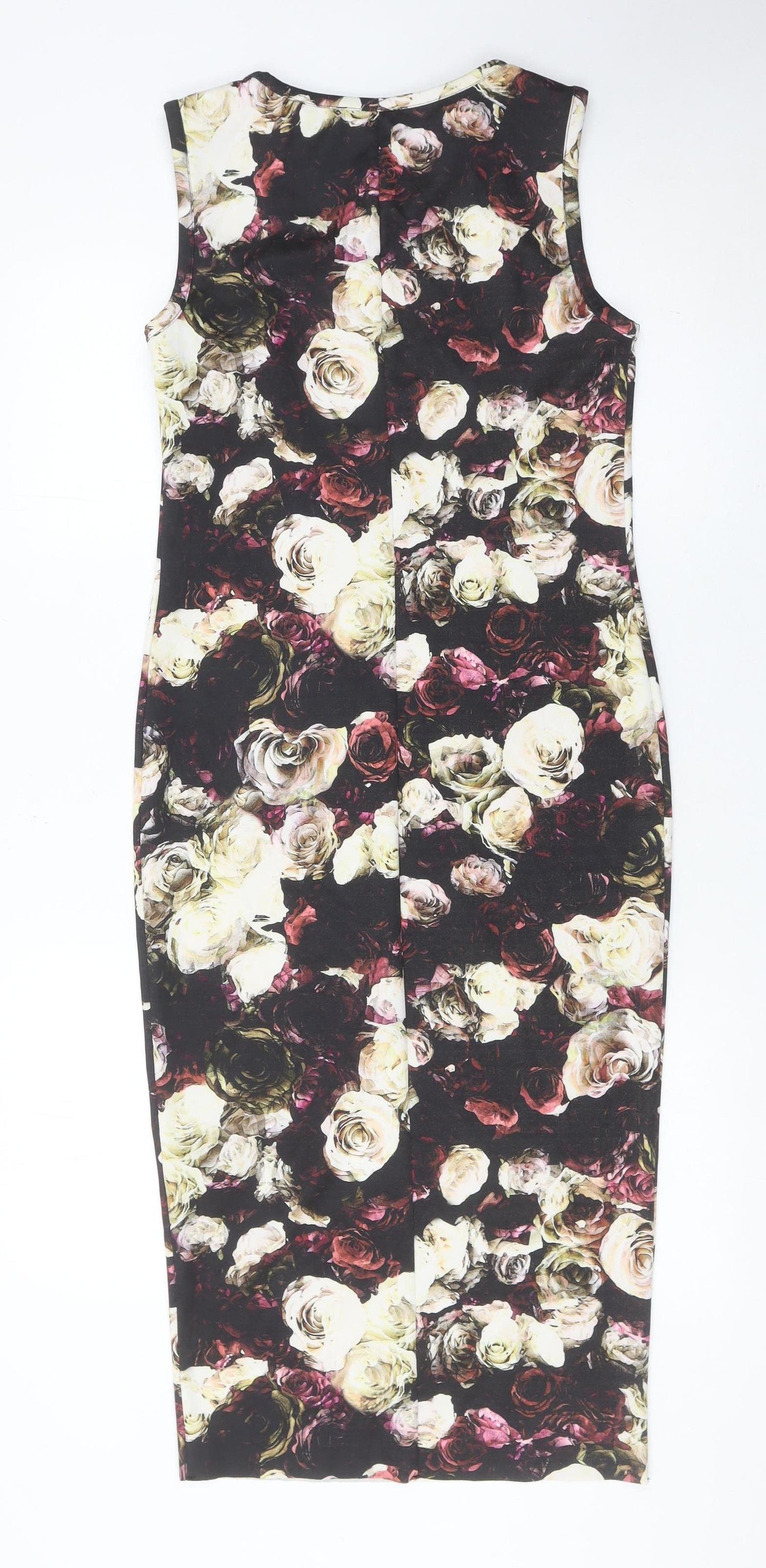 Marks and Spencer Women’s Multicoloured Floral Bodycon Midi Dress Size 8