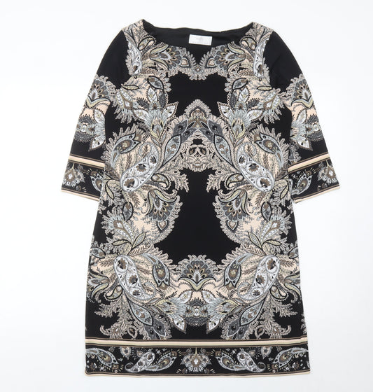Wallis Petite Women’s Black Paisley Sheath Dress Size 12