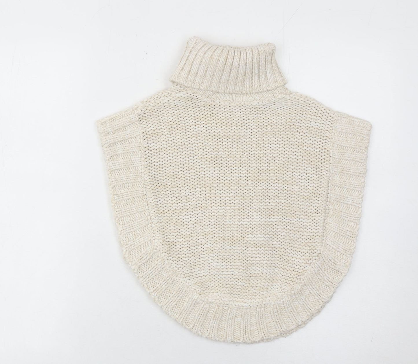 Matalan Girls Ivory Knit Cape Jumper Age 3 Years Roll Neck Button Detail