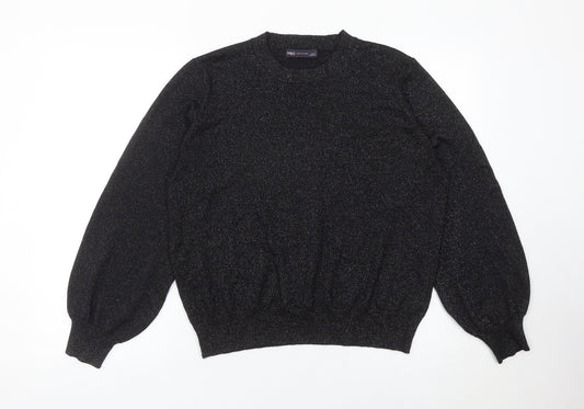 Marks and Spencer Womens Black Glitter Pullover Jumper L