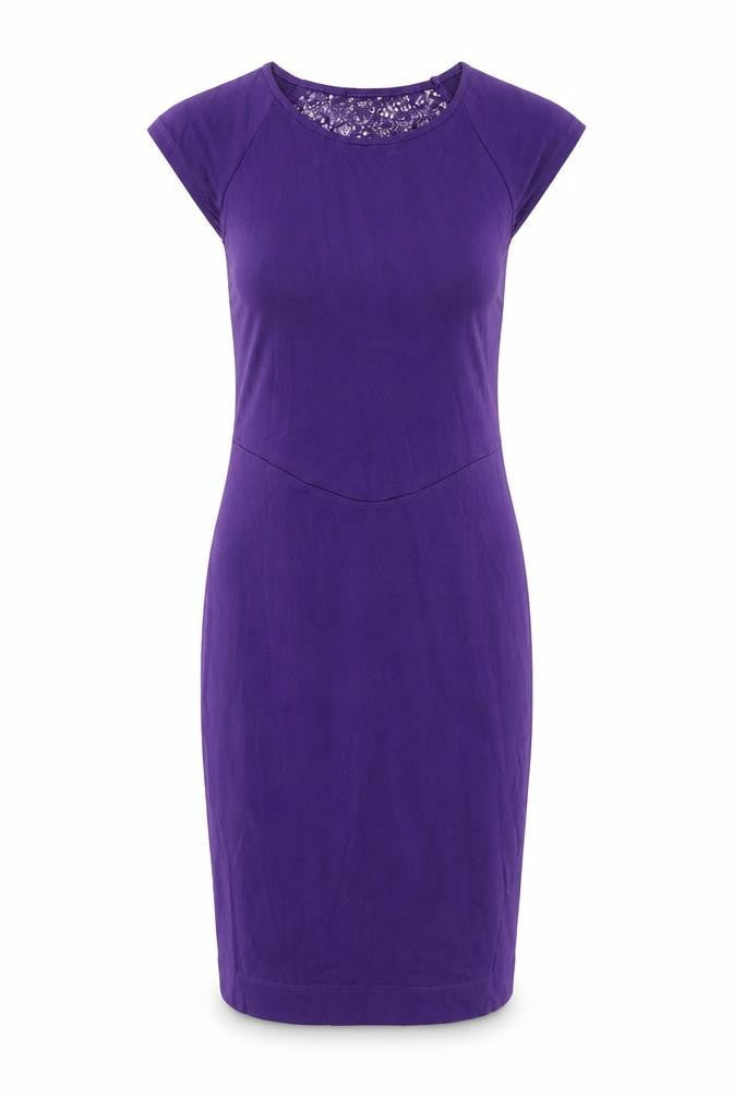 French Connection Women’s Purple Lace Sheath Dress UK 12
