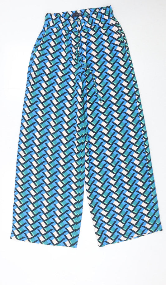 Marks and Spencer Womens Multicoloured Size 6 Wide Leg Trousers