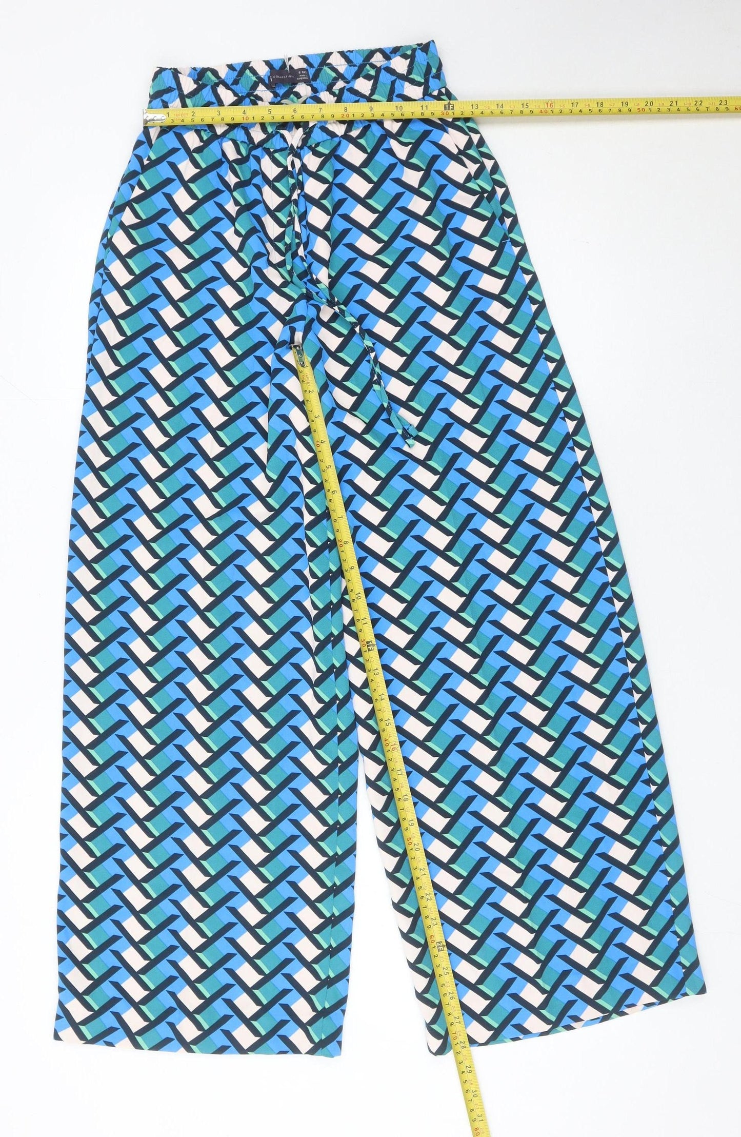 Marks and Spencer Womens Multicoloured Size 6 Wide Leg Trousers