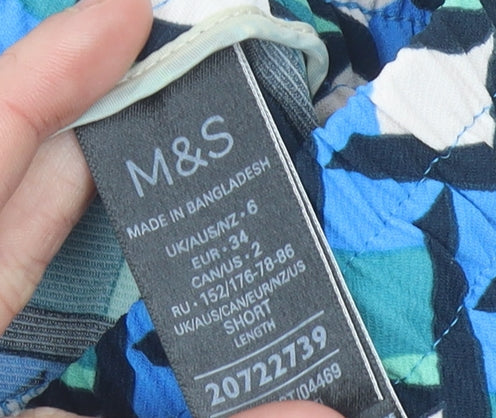 Marks and Spencer Womens Multicoloured Size 6 Wide Leg Trousers