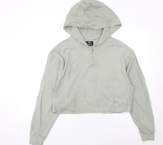 Threadbare Women’s Green Hoodie Size 10 Cotton 1/4 Zip Pullover