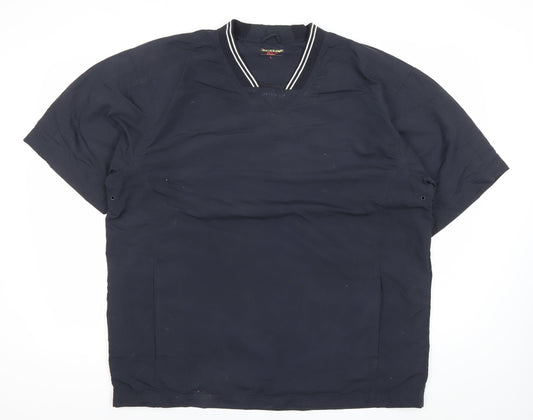 Dunlop Men’s Blue Polyester Golf T-Shirt L V-Neck Sportswear