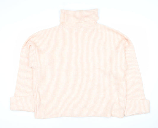 Marks and Spencer Women Pink Roll Neck Knit Jumper Size L