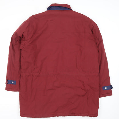 Premier Man Men’s Red Parka Jacket Size M Polyester Cotton