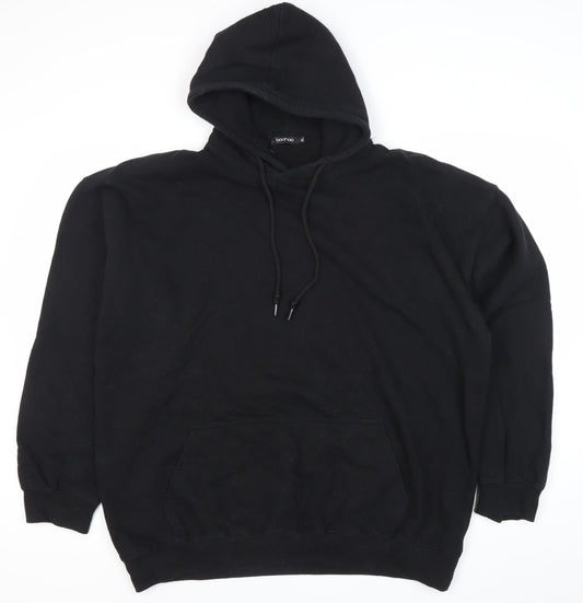 Boohoo Womens Black XL Pullover Hoodie DSGN Studio Graphic Print