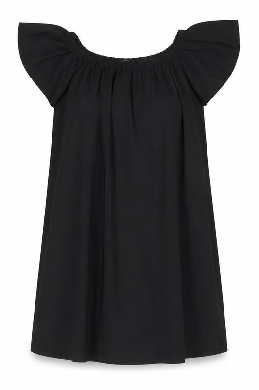 Mango Women’s Black Off Shoulder Shift Dress S Short Sleeve
