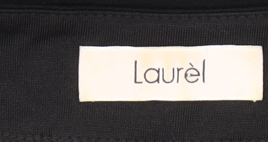 Laurèl Women Black Sequin Scoop Neck Long Sleeve Top Size 12