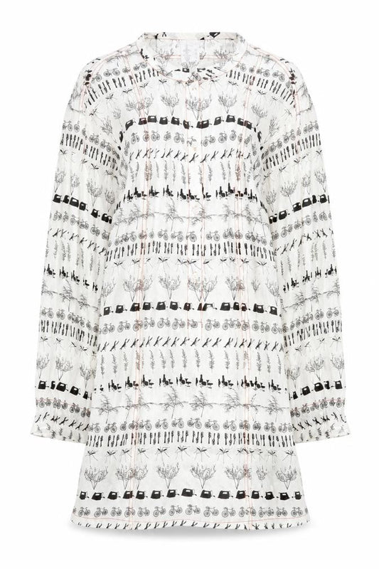 Étoile Isabel Marant Womens White Blouse UK 8 Tunic Long Sleeve