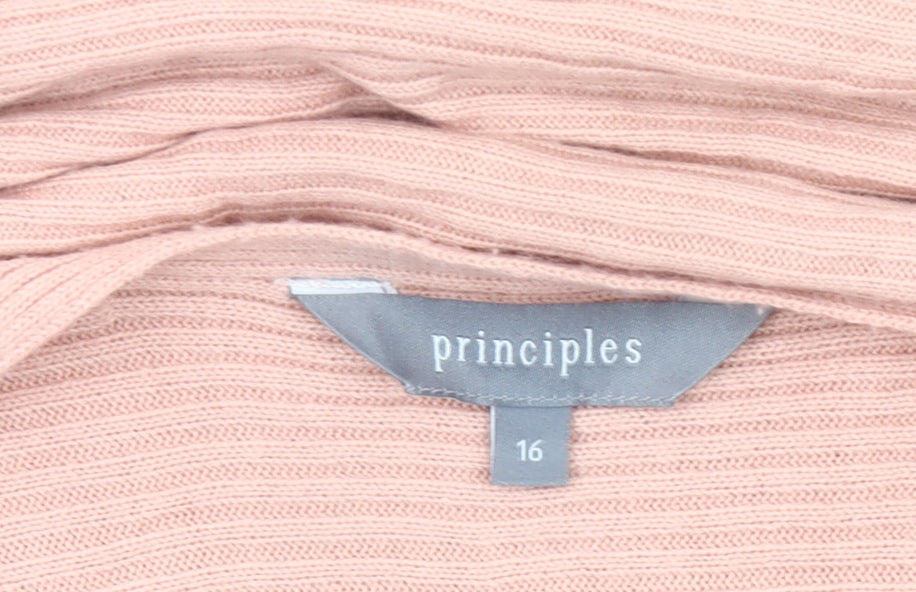 Principles Women Pink Size 16 Pullover Boat Neck Knit Jumper