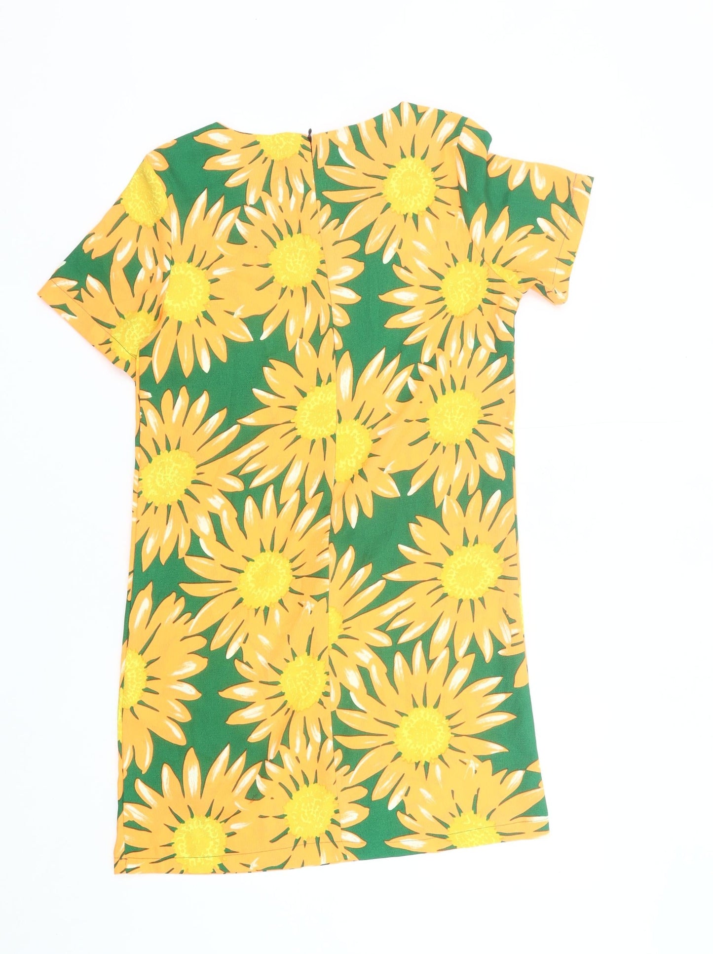 Vera & Lucy Women’s Yellow Green Floral Shift Dress S/M