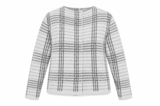 Debenhams Women Grey Checked Cardigan Size 14 Long Sleeve Acrylic