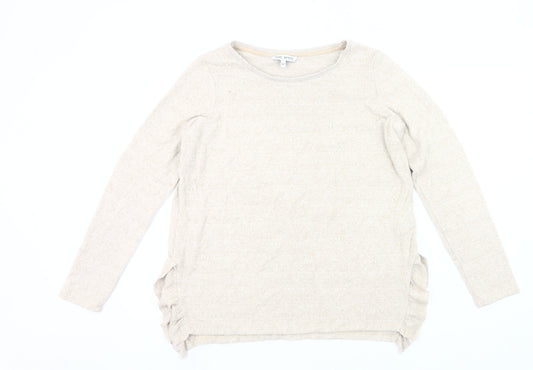 Next Petite Women's Beige Pullover Jumper Size 16P Beaded Knit