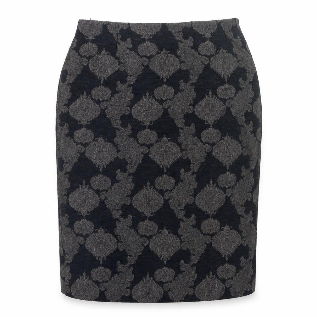 Jigsaw Women’s Black Jacquard Pencil Skirt Size 12 Workwear