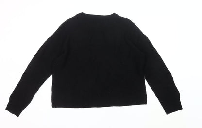 PRETTYLITTLETHING Women's Black Chunky Knit Pullover Jumper Size M