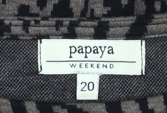 Papaya Weekend Womens Brown Black Animal Print Bodycon Dress Size 20