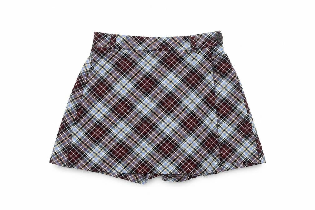 Zara Girls Multicoloured Plaid Pleated Skort 11-12 Years School Casual