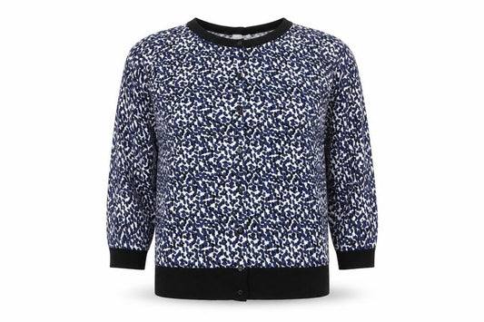 H&M Women’s Blue Animal Print Cardigan XS Cotton Blend