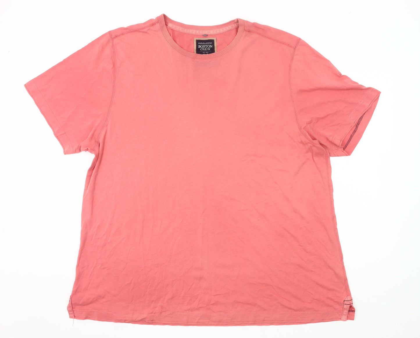 Boston Crew Men’s Pink 3XL Short Sleeve Cotton T-Shirt