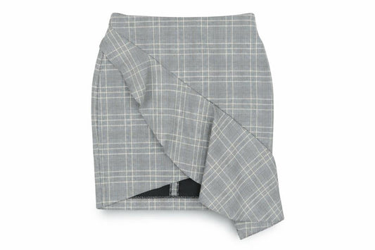 H&M Women Grey Plaid Pencil Skirt Size 6 Ruffle Business Casual