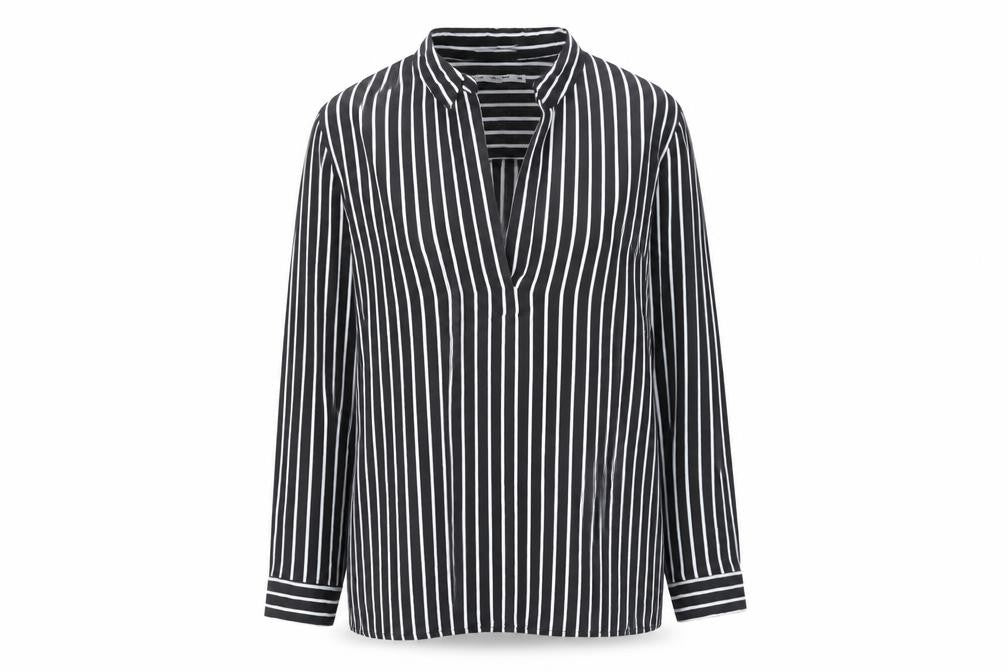 Pull&Bear Women’s Black Striped Tunic Shirt Size 12 Viscose