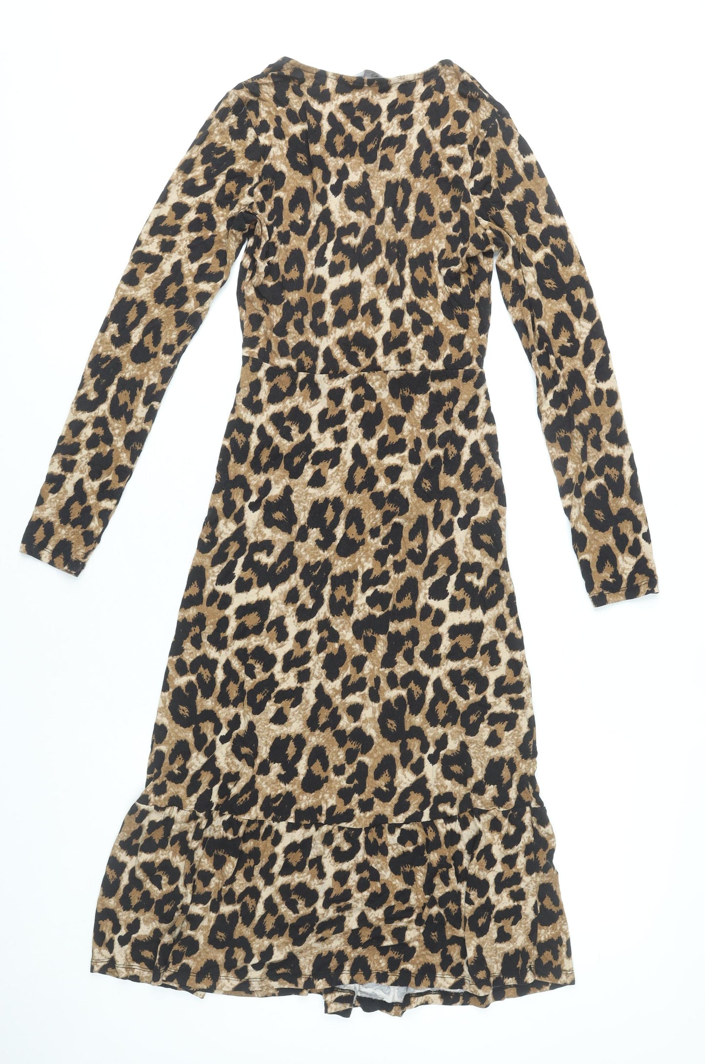 Marks and Spencer Women’s Brown Leopard Print Midi Wrap Dress Size 6